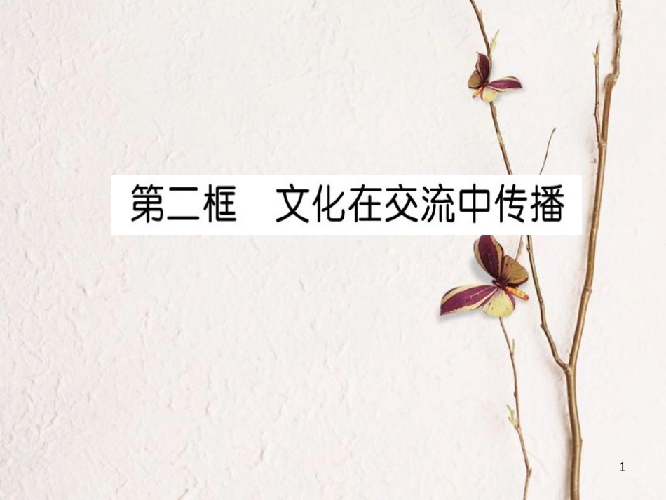 高中政治 第二单元 文化传承与创新 第三课 文化的多样性与文化传播 第二框 文化在交流中传播课件 新人教版必修3_第1页