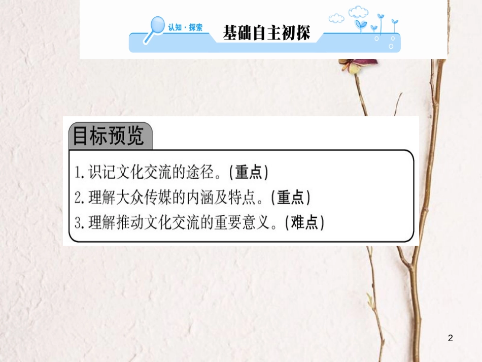 高中政治 第二单元 文化传承与创新 第三课 文化的多样性与文化传播 第二框 文化在交流中传播课件 新人教版必修3_第2页