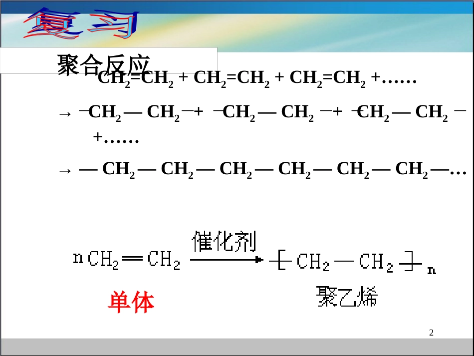 广东省中山市高中化学 第五章 进入合成有机高分子化合物的时代 5.1 合成高分子化合物的基本方法（第1课时）的再研究课件 新人教版选修5_第2页