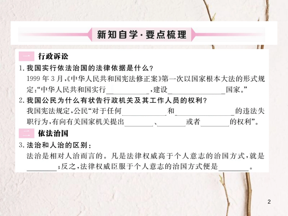 九年级政治全册 第三单元 法治时代 第八课 依法治国 第1框 从行政诉讼说起 谁都大不过法律课件 人民版_第2页