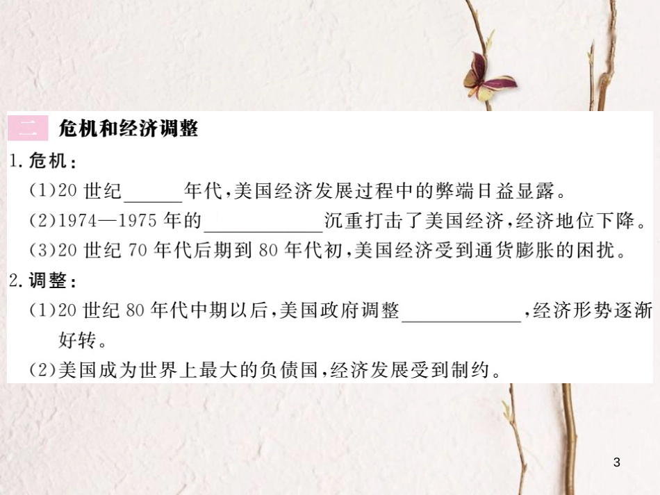 （安徽专版）九年级历史下册 第四单元 战后主要资本主义国家的发展变化 第8课 美国经济的发展同步测试课件 新人教版_第3页