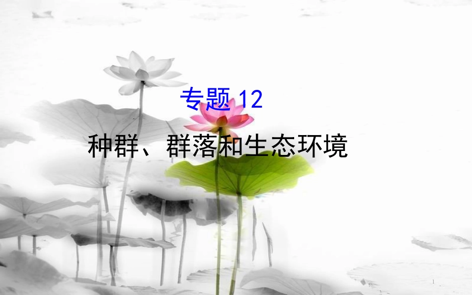 届高三生物二轮复习 2.12 专题12 种群、群落和生态环境课件_第1页