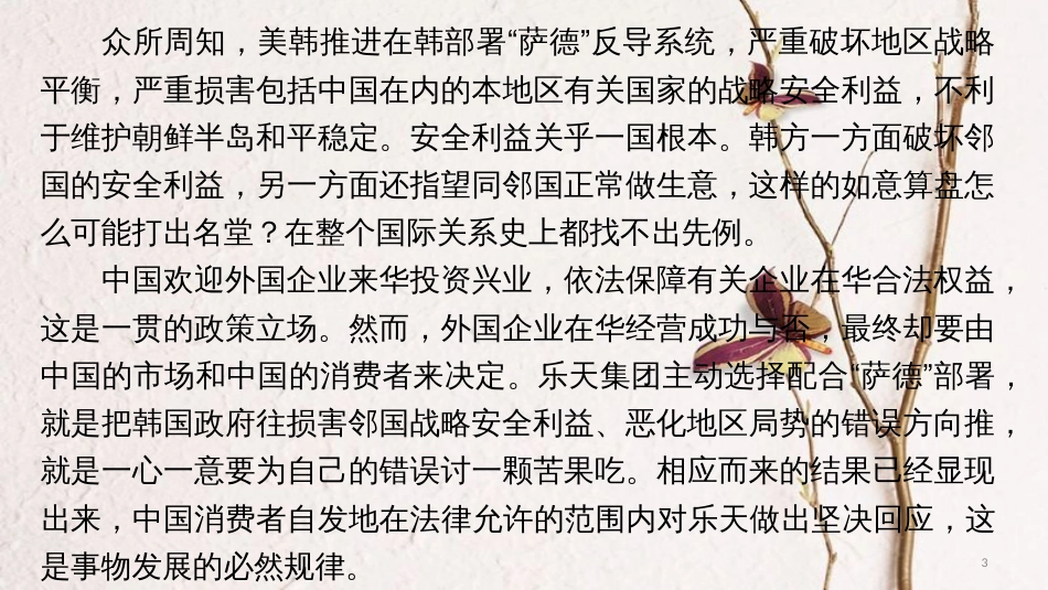 高考语文二轮复习 考前三个月 第三章 群文阅读训练五“萨德”入韩 非连续性实用类文本阅读课件_第3页