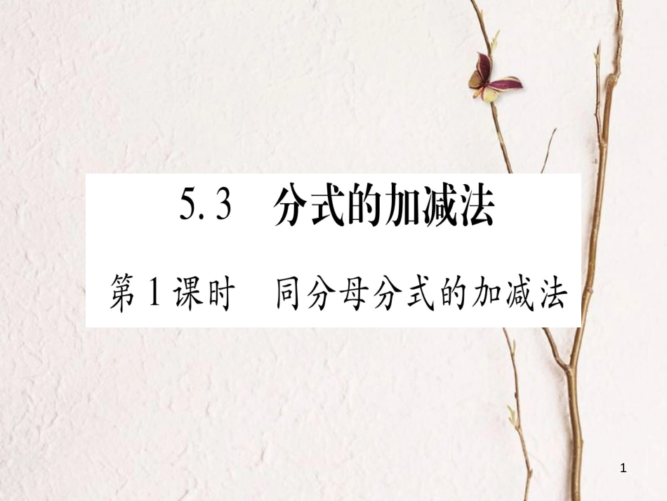 八年级数学下册 第5章 分式与分式方程 5.3 分式的加减法习题课件 （新版）北师大版_第1页