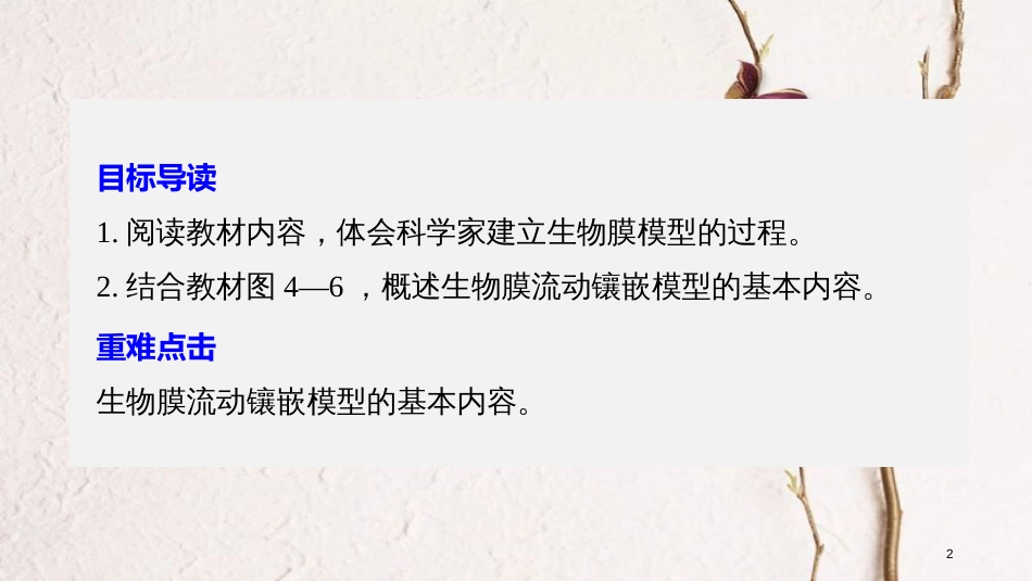 高中生物 第4章 细胞的物质输入和输出 第2节 生物膜的流动镶嵌模型课件 新人教版必修1_第2页