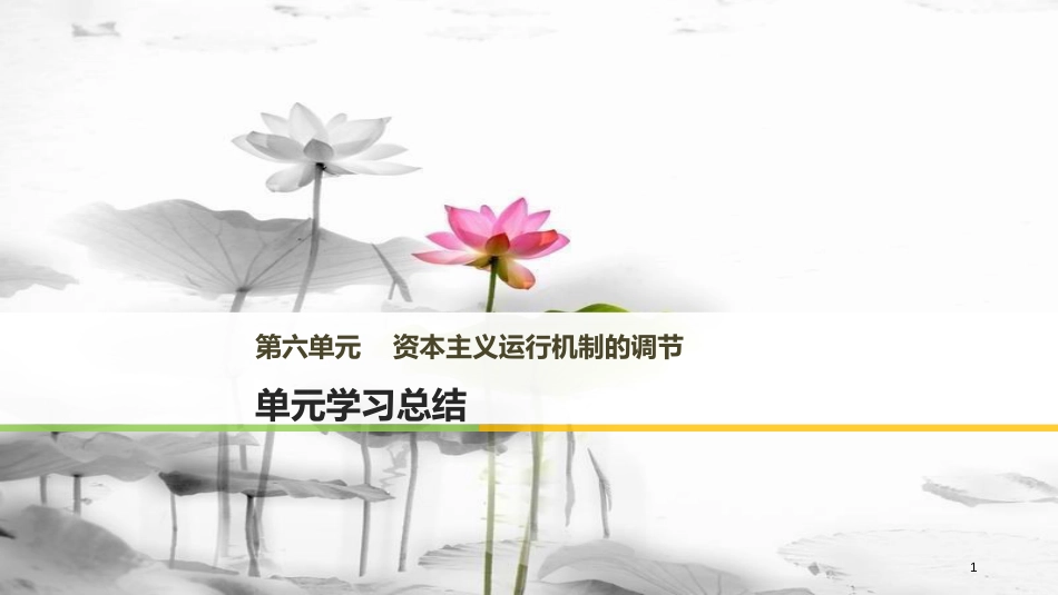 高中历史 第六单元 资本主义运行机制的调节单元总结课件 北师大版必修2_第1页