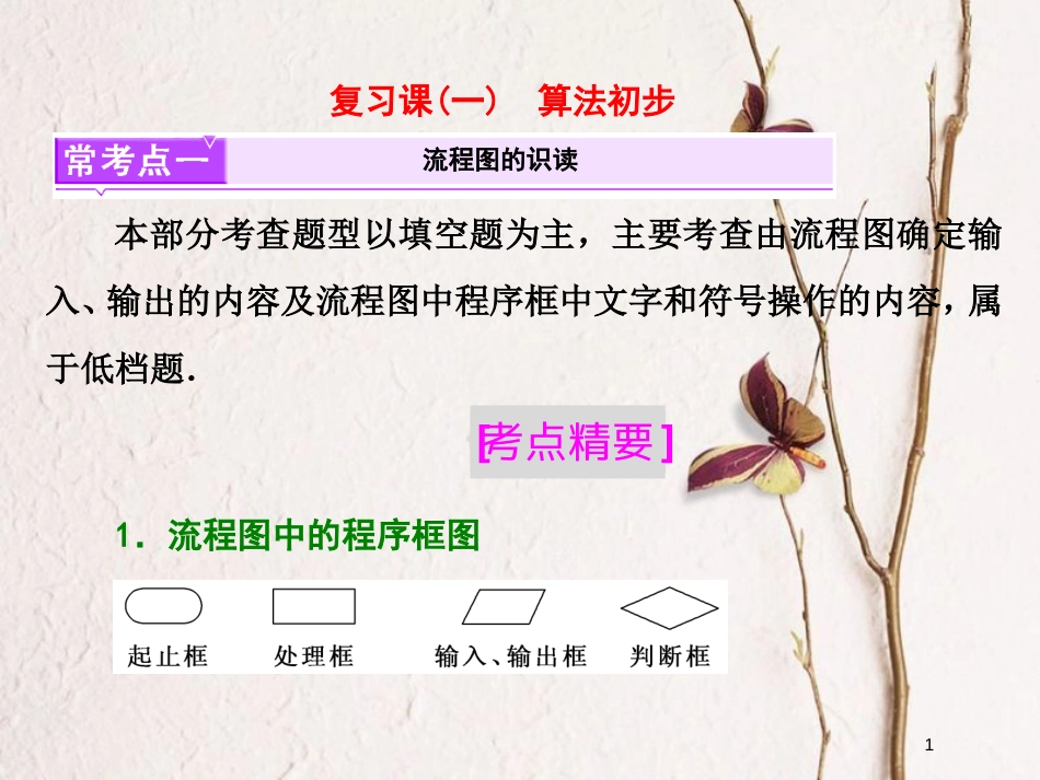 高中数学 复习课（一）算法初步课件 苏教版必修3_第1页