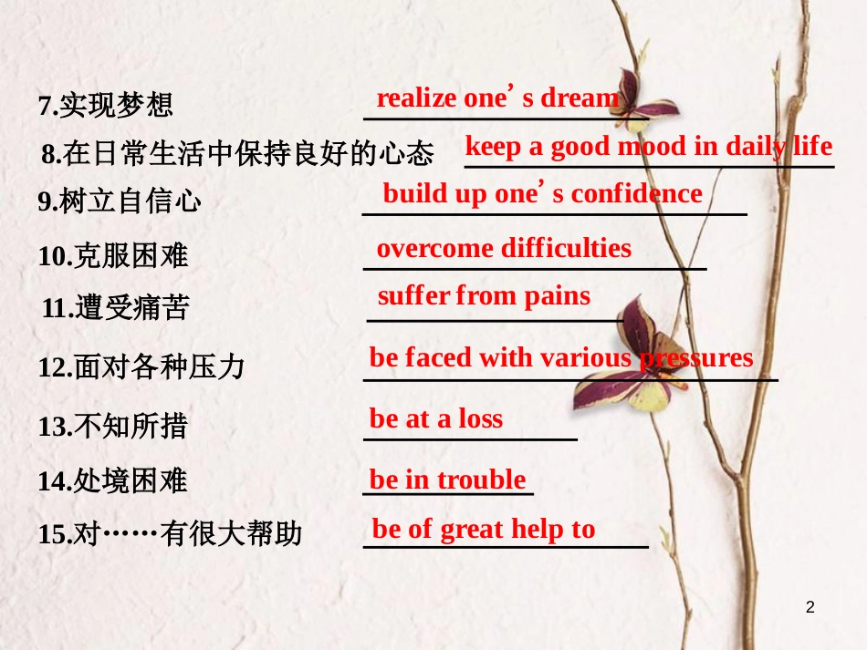 年高考英语二轮复习 专题辅导与测试四 热门话题下的书面表达 押题学案（十一）经历感悟课件_第2页