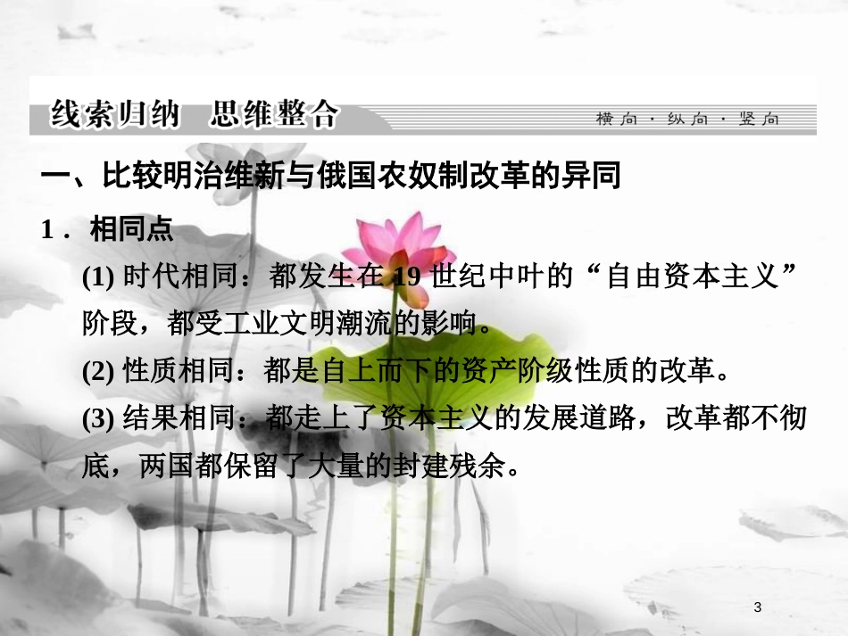 高中历史 第8单元 日本明治维新单元总结课件 新人教版选修1_第3页