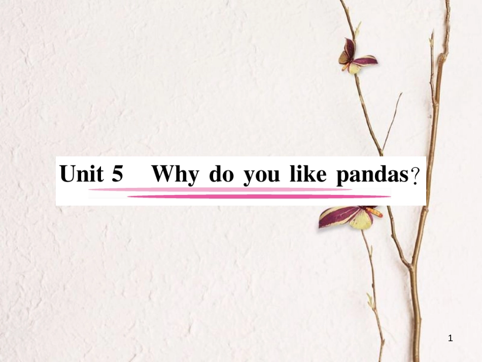 （安徽专版）七年级英语下册 Unit 5 Why do you like pandas（第1课时）Section A（1a-2d）习题课件 （新版）人教新目标版_第1页