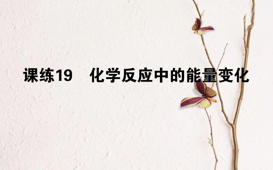 2019版高考化学总复习 刷题提分练 第七辑 化学反应中的能量变化 课练19 化学反应中的能量变化课件_第1页