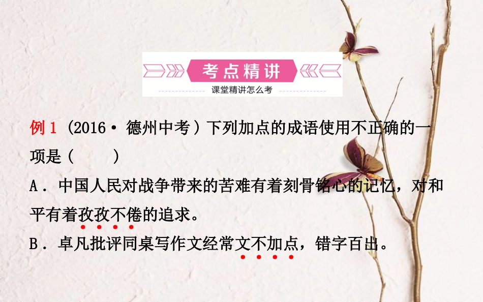 山东省德州市中考语文 专题复习二 词语运用课件_第2页