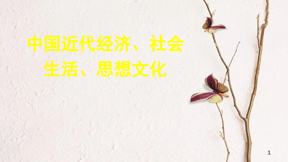 中考历史专题复习 中国近代经济、社会生活、思想文化课件 新人教版_第1页