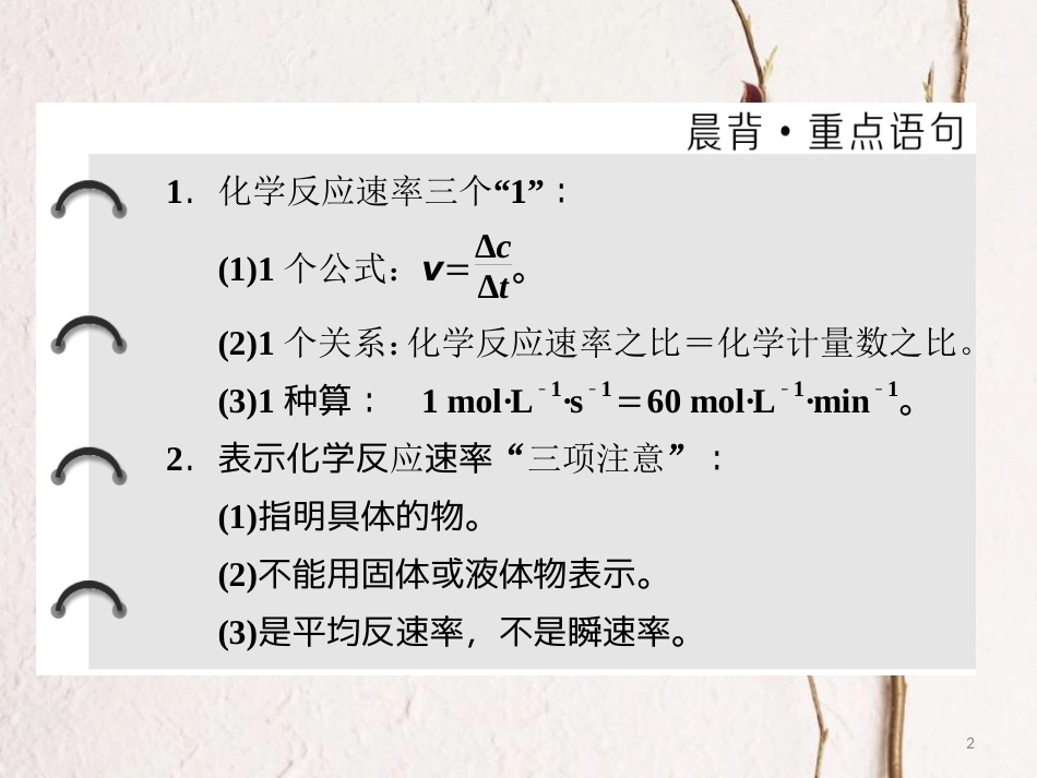 高中化学 第二章 化学反应速率和化学平衡 第一节 化学反应速率课件 新人教版选修4_第2页