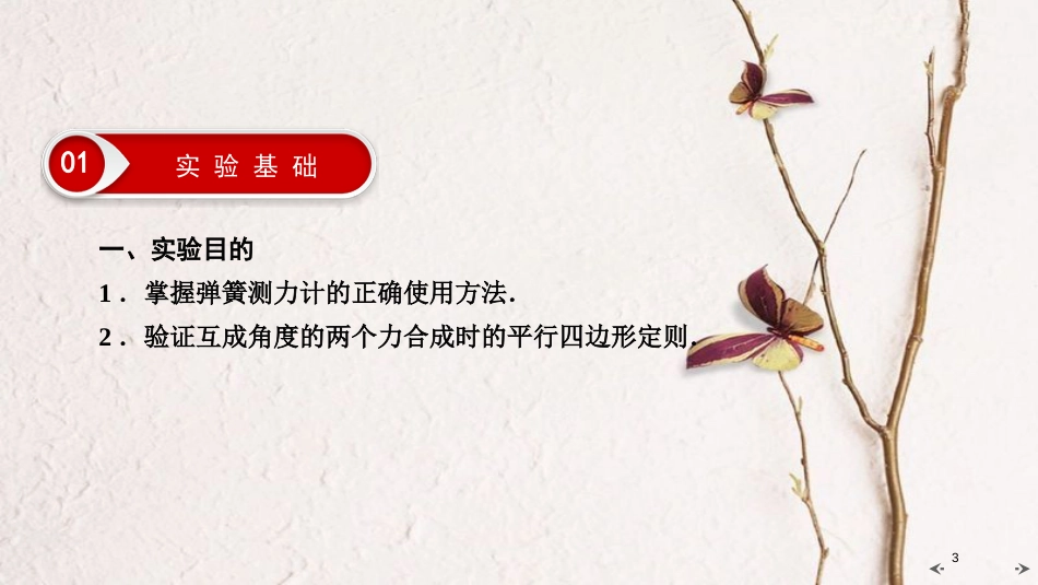 2019年高考物理大一轮复习 实验03 探究力的平行四边形定则课件 新人教版_第3页