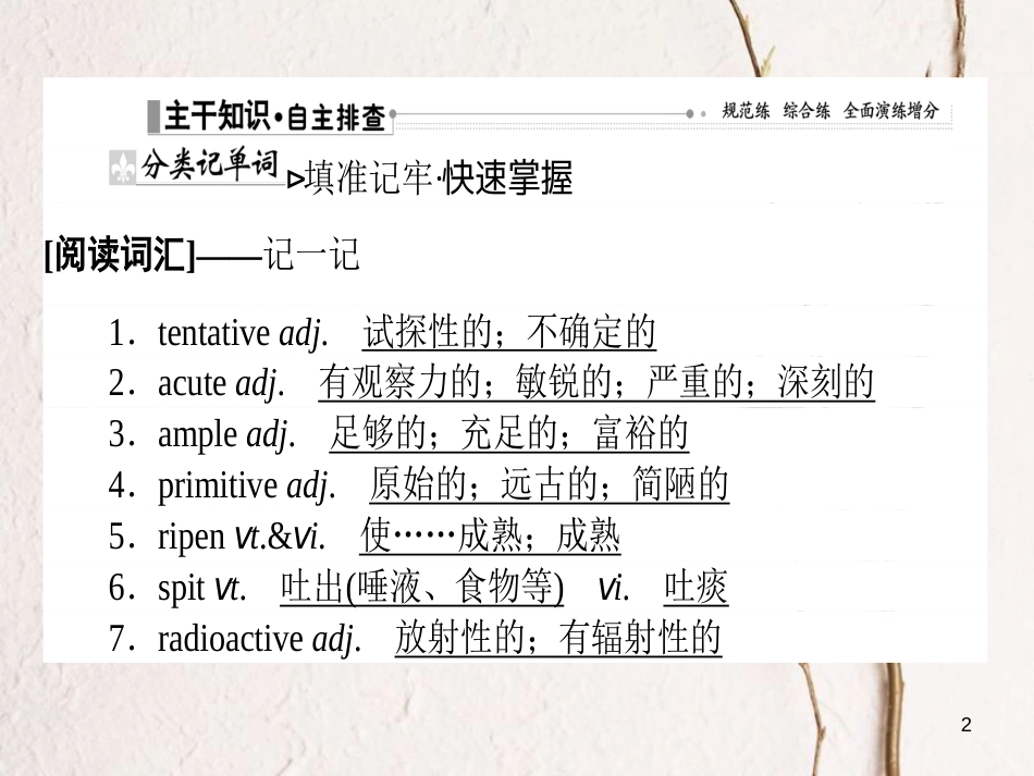 2019届高三英语一轮复习 Unit 5 Meeting your ancestors课件 新人教版选修8_第2页