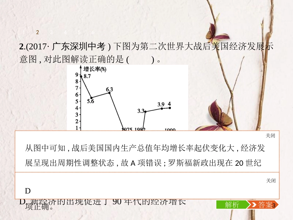 （福建专版）九年级历史下册 第三单元 两极下的竞争中考体验课件 北师大版_第3页
