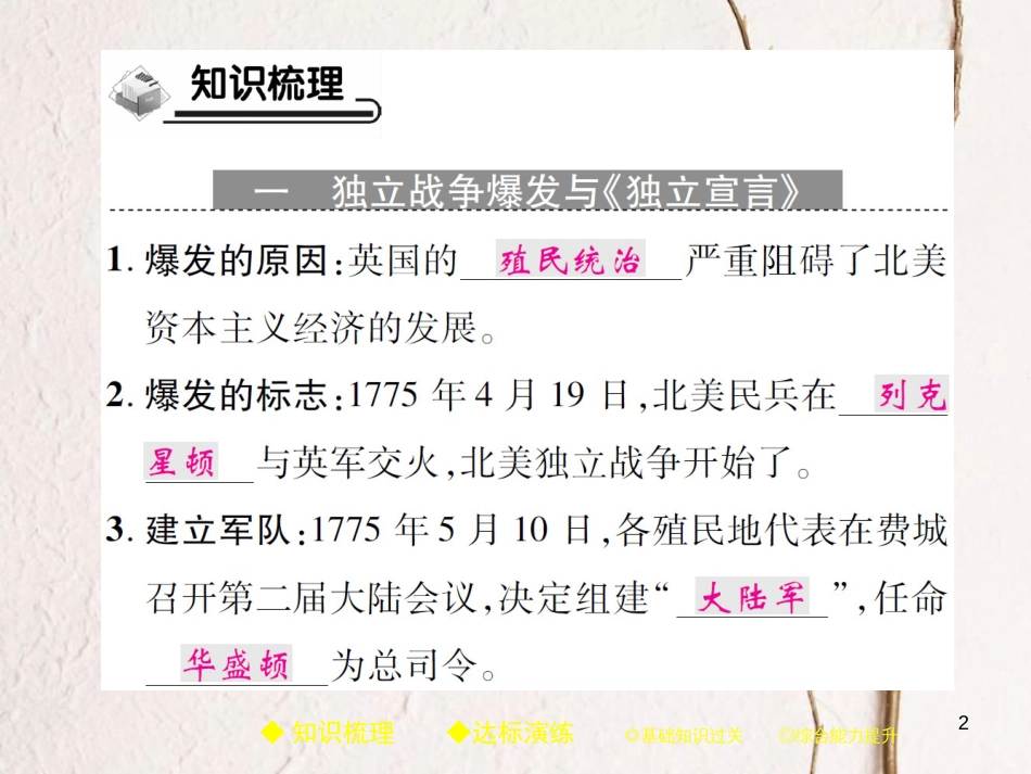 九年级历史上册 世界近代史(上)第一学习主题 欧美国家的巨变与殖民扩张 第14课 美国的独立课件 川教版_第2页