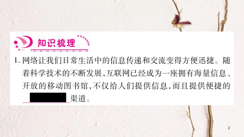 八年级道德与法治上册 第一单元 走进社会生活 第二课 网络生活新空间习题课件 新人教版_第2页