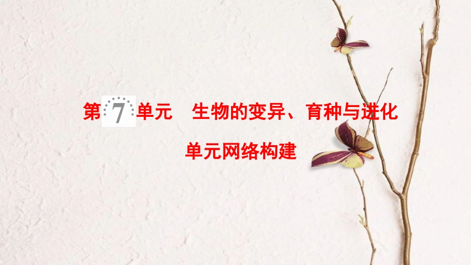 2019版高考生物一轮复习 第7单元 生物的变异、育种与进化单元网络构建课件 苏教版_第1页