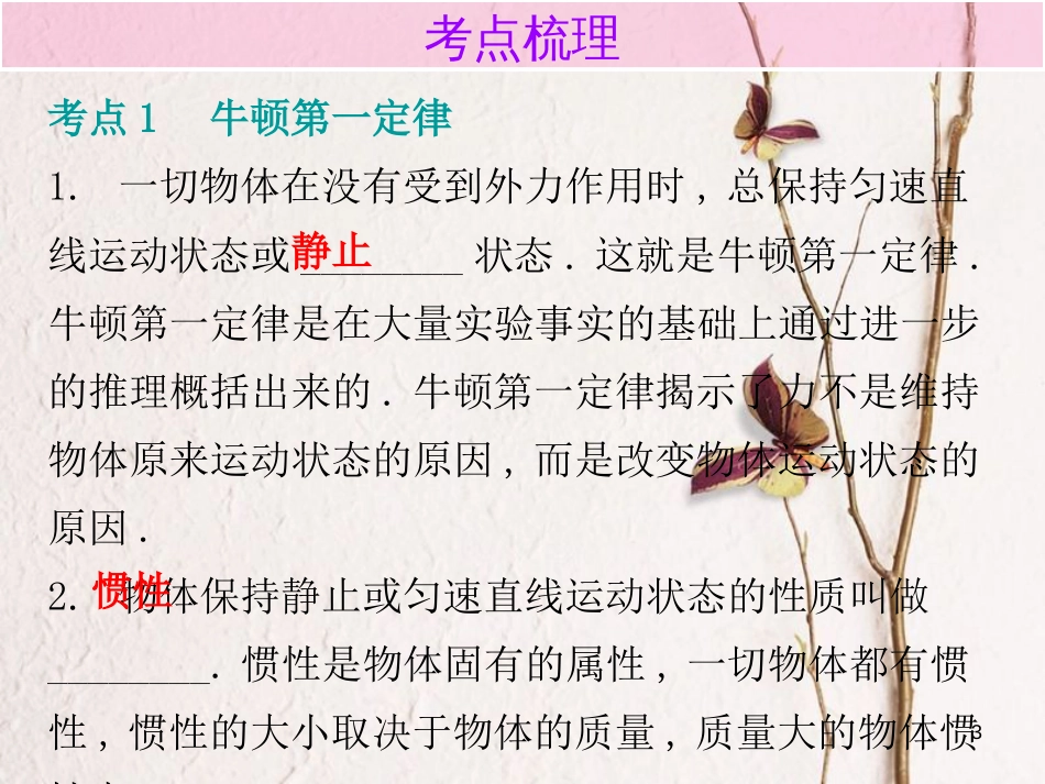 广东省中考物理总复习 第一部分 基础复习 第10课时 运动和力内文部分课件_第3页