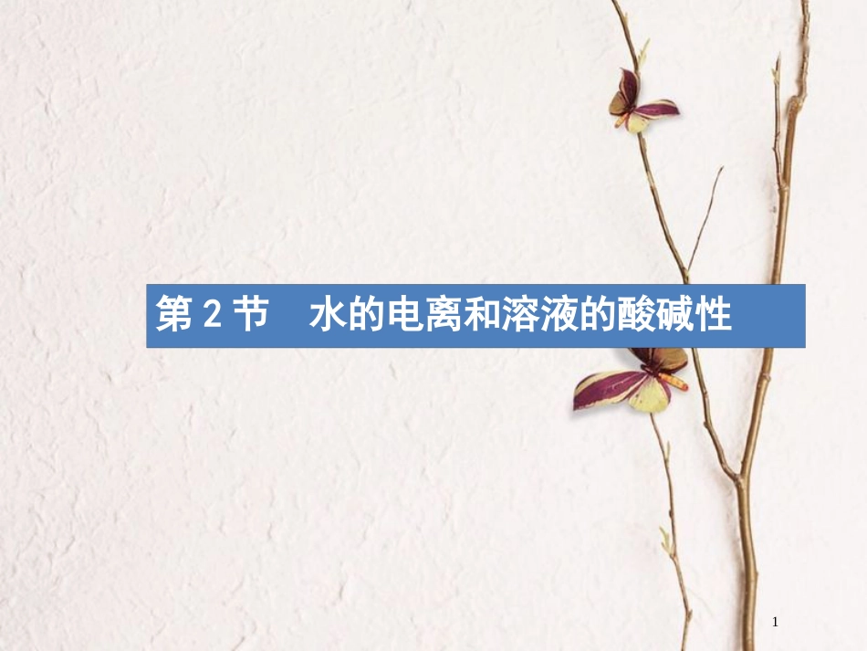 （新课标）2019版高考化学一轮复习 第八单元 水溶液中的离子平衡 8.2 水的电离和溶液的酸碱性课件_第1页