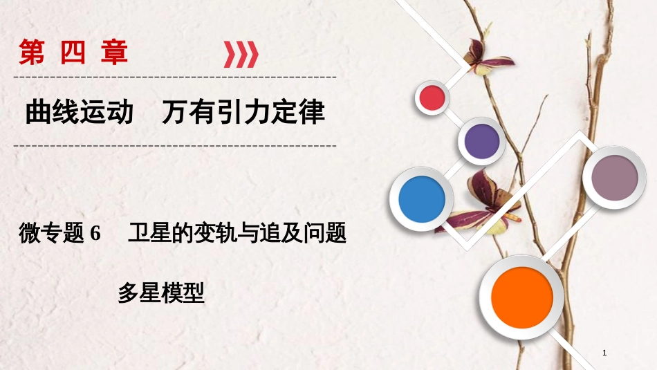 2019年高考物理大一轮复习 微专题06 卫星的变轨与追及问题 多星模型课件 新人教版_第1页