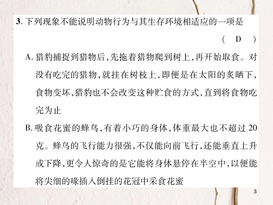 八年级生物上册 第五单元 第二、三章达标测试课件 （新版）新人教版_第3页