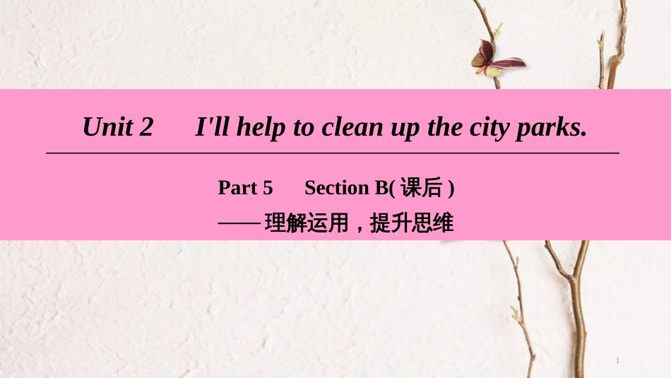 学年八年级英语下册 Unit 2 I’ll help to clean up the city parks Part 5 Section B（课后）课件 （新版）人教新目标版_第1页