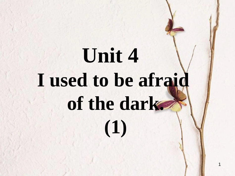 九年级英语全册 口译精练 Unit 4 I used to be afraid of the dark(1)课件 （新版）人教新目标版_第1页