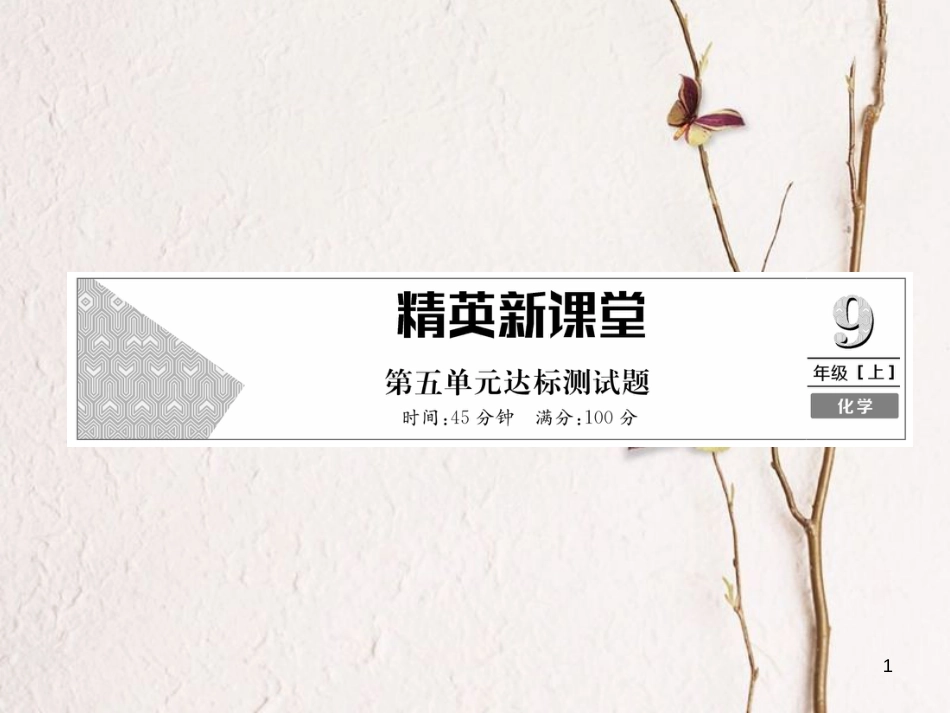 九年级化学上册 第五单元 化学方程式达标测试卷习题课件 （新版）新人教版_第1页