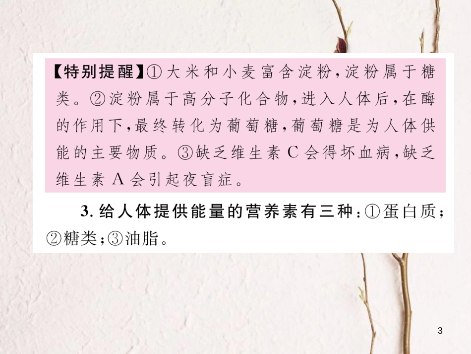 （青海专版）中考化学复习 第1编 教材知识梳理篇 第12单元 化学与生活中考考点清单（精讲）课件_第3页