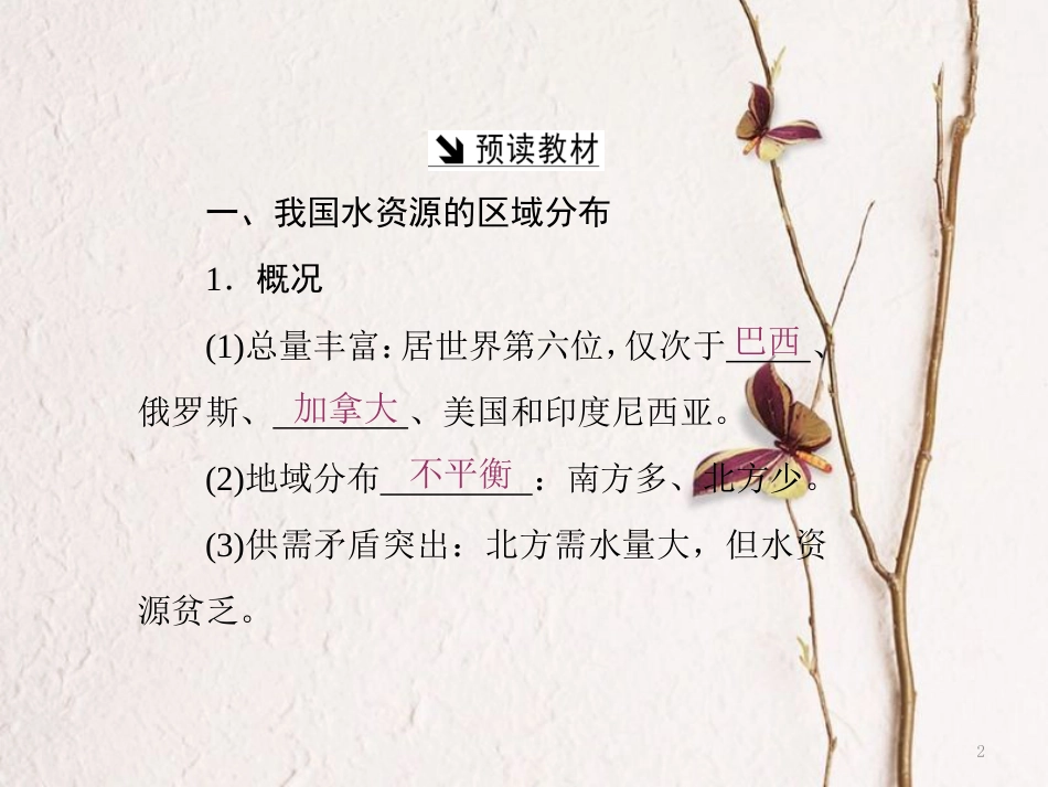 高中地理 第三单元 区域资源、环境与可持续发展 第三节 资源的跨区域调配——以南水北调为例课件 鲁教版必修3_第2页