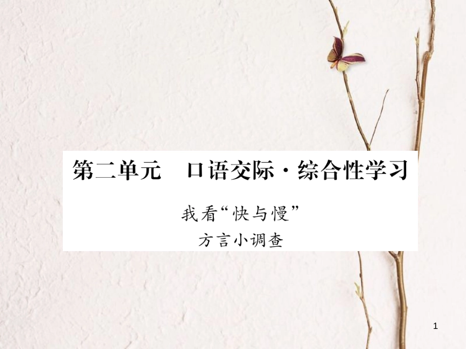（遵义专版）八年级语文下册 第二单元 口语交际 综合性学习 我看快与慢课件 语文版_第1页