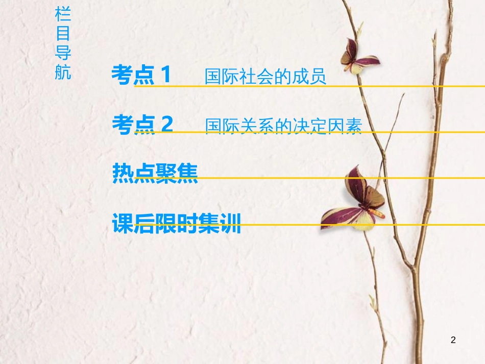 2019版高考政治一轮复习 第4单元 当代国际社会 第8课 走近国际社会课件 新人教版必修2_第2页