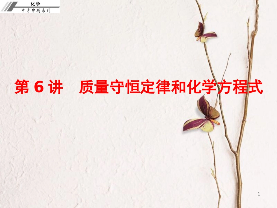 中考化学冲刺 第6讲 质量守恒定律和化学方程式习题课件_第1页