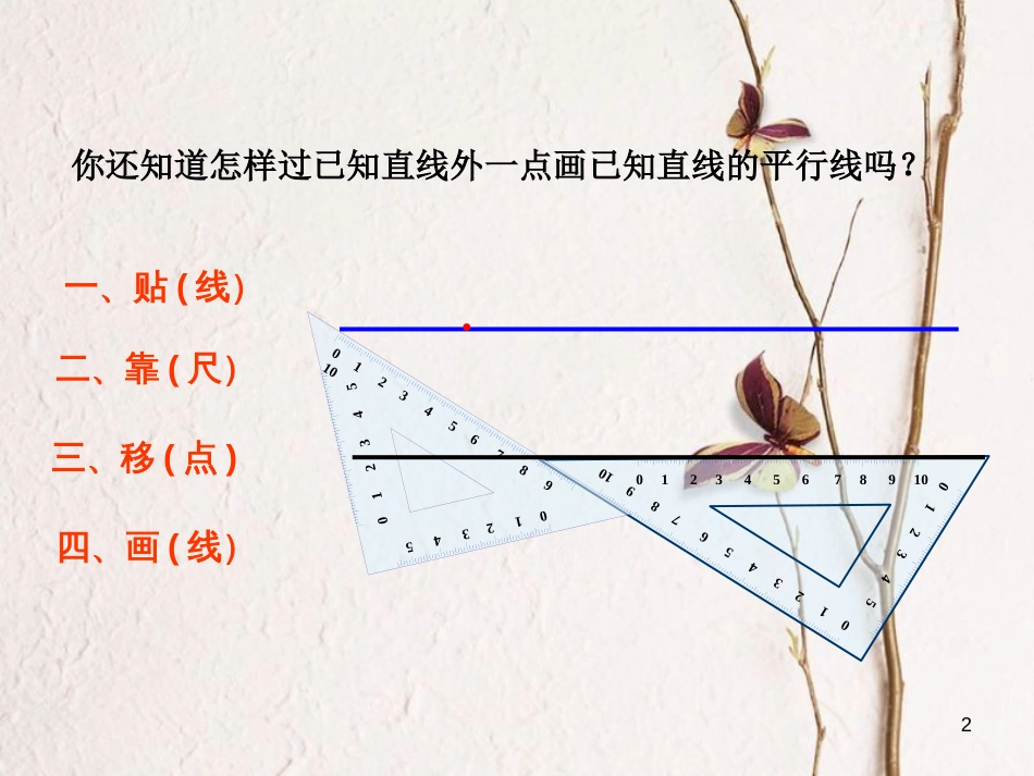 七年级数学下册 5.2 平行线及其判定（第2课时）平行线的判定复习导入素材 （新版）新人教版_第2页