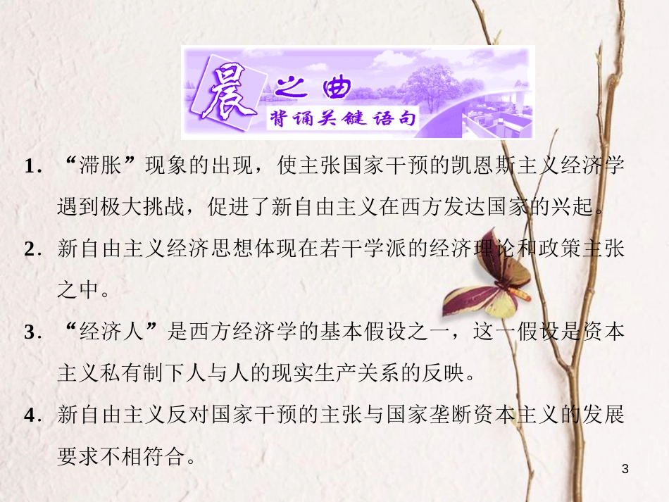 高中政治 专题三 西方国家现代市场经济的兴起与主要模式 第三框 新自由主义课件 新人教版选修2_第3页