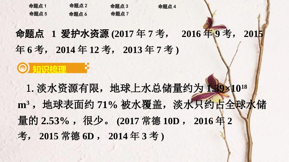 湖南省中考化学 第四单元 自然界的水课件_第3页