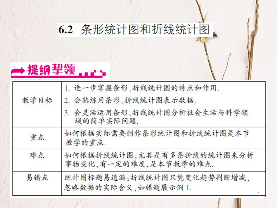 浙江省嘉兴市秀洲区七年级数学下册 第六章 数据与统计图表 6.2 条形统计图和折线统计图习题课件 （新版）浙教版_第1页