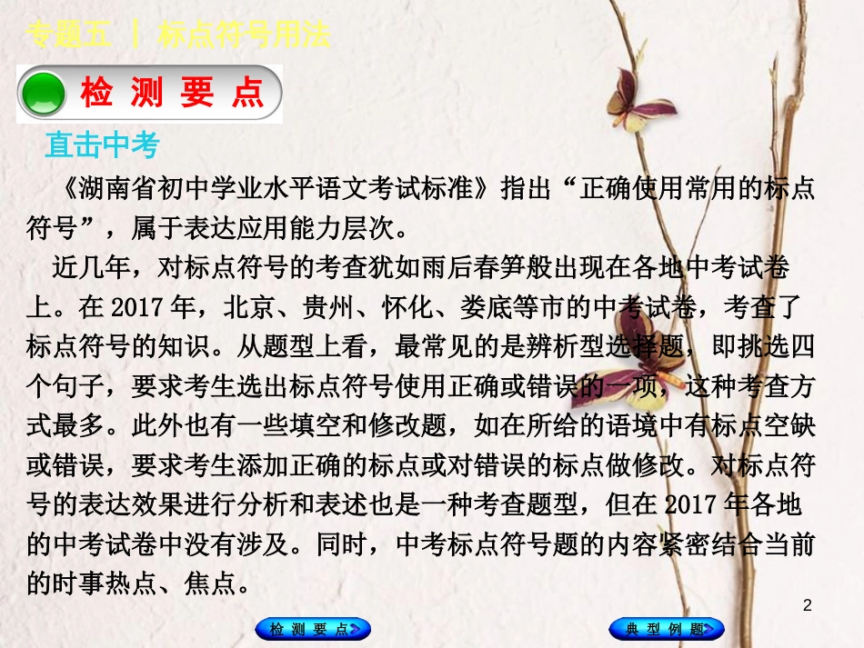 湖南省2018年中考语文 专题五 标点符号用法复习课件_第2页