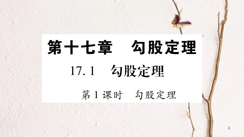 八年级数学下册 第17章 勾股定理 17.1 勾股定理习题课件 （新版）新人教版_第1页