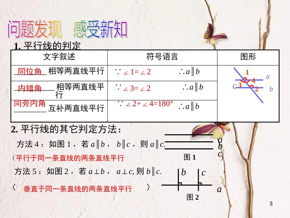 （黔西南专版）七年级数学下册 5.3 平行线的性质 5.3.1 第2课时 平行线的性质和判定及其综合运用课件 （新版）新人教版_第3页