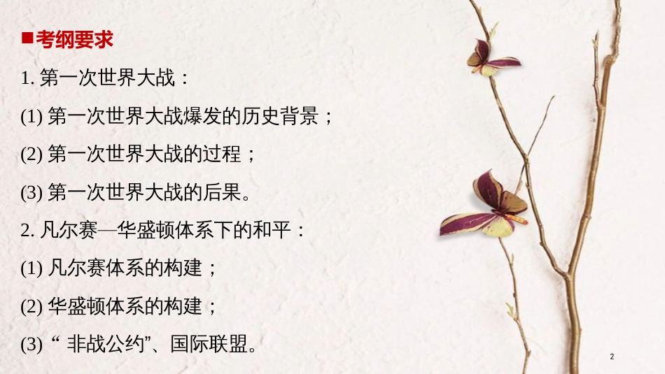 高考历史二轮复习 专题四 选修部分 20世纪的战争与和平课件 选修3_第2页