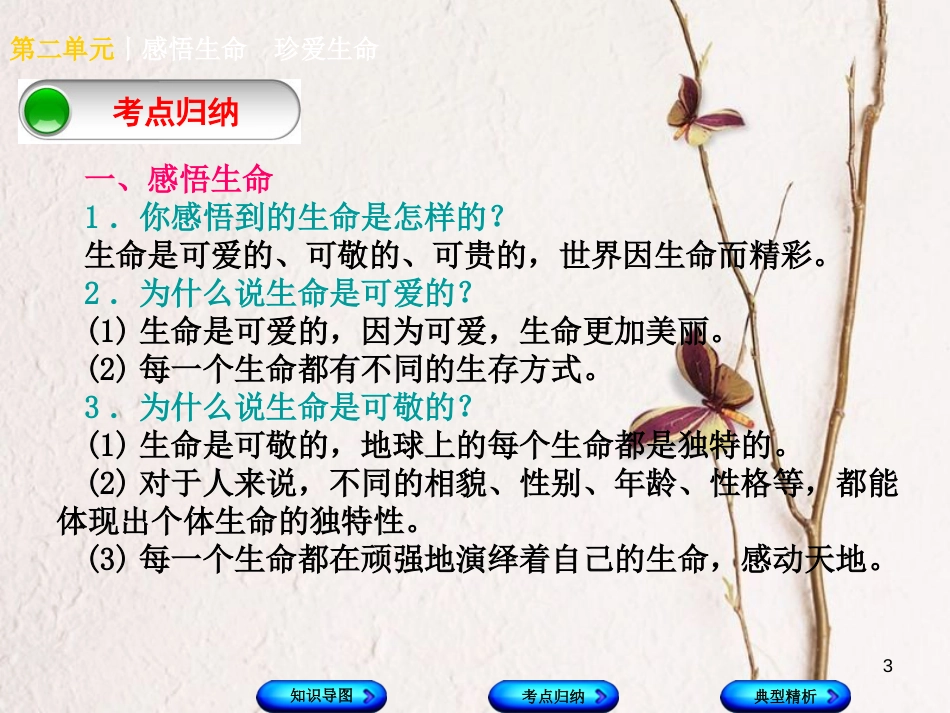 (广西北部湾专版)中考政治 八上 第二单元 感悟生命 珍爱生命知识梳理课件_第3页