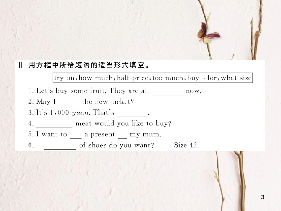 七年级英语下册 Module 5 Shopping Unit 1 What can I do for you作业课件 （新版）外研版_第3页