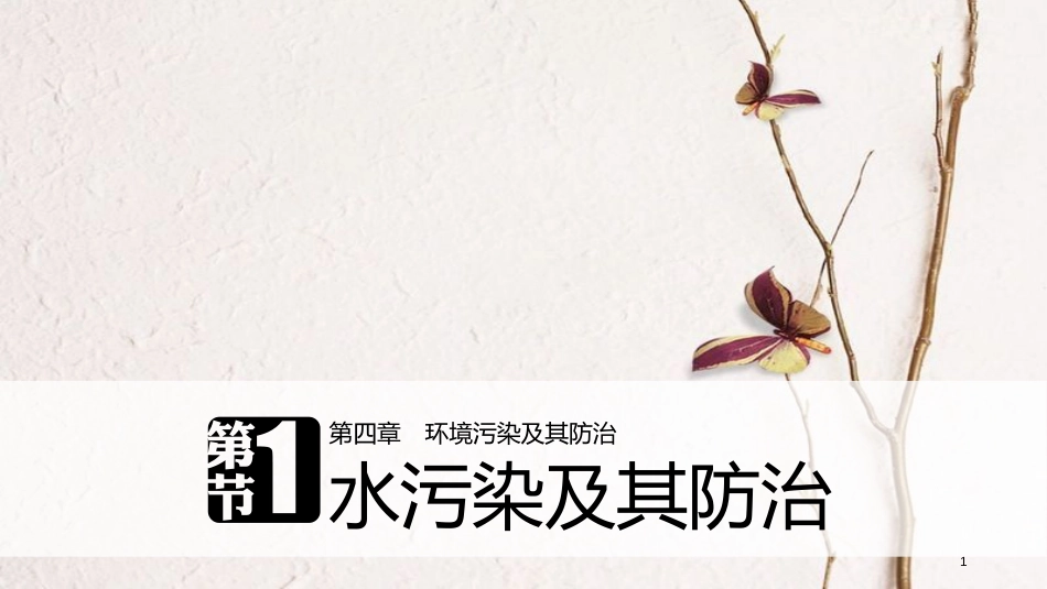 高中地理 第四章 环境污染及其防治 第一节 水污染及其防治同步备课课件 湘教版选修6_第1页