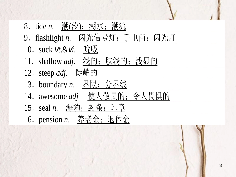 2019届高三英语一轮复习 Unit 3 Under the sea课件 新人教版选修7_第3页