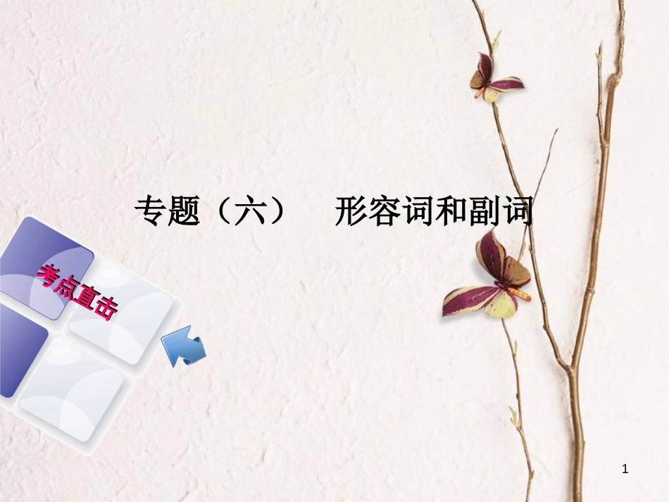 湖南省中考英语总复习 第二部分 语法点击 专题（六）形容词和副词课件 人教新目标版_第1页