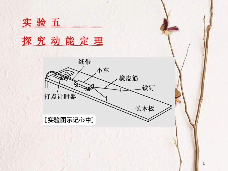 2019届高考物理一轮复习 第五章 机械能 实验五 探究动能定理课件_第1页